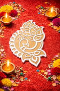 Peacock Paisley Rangoli