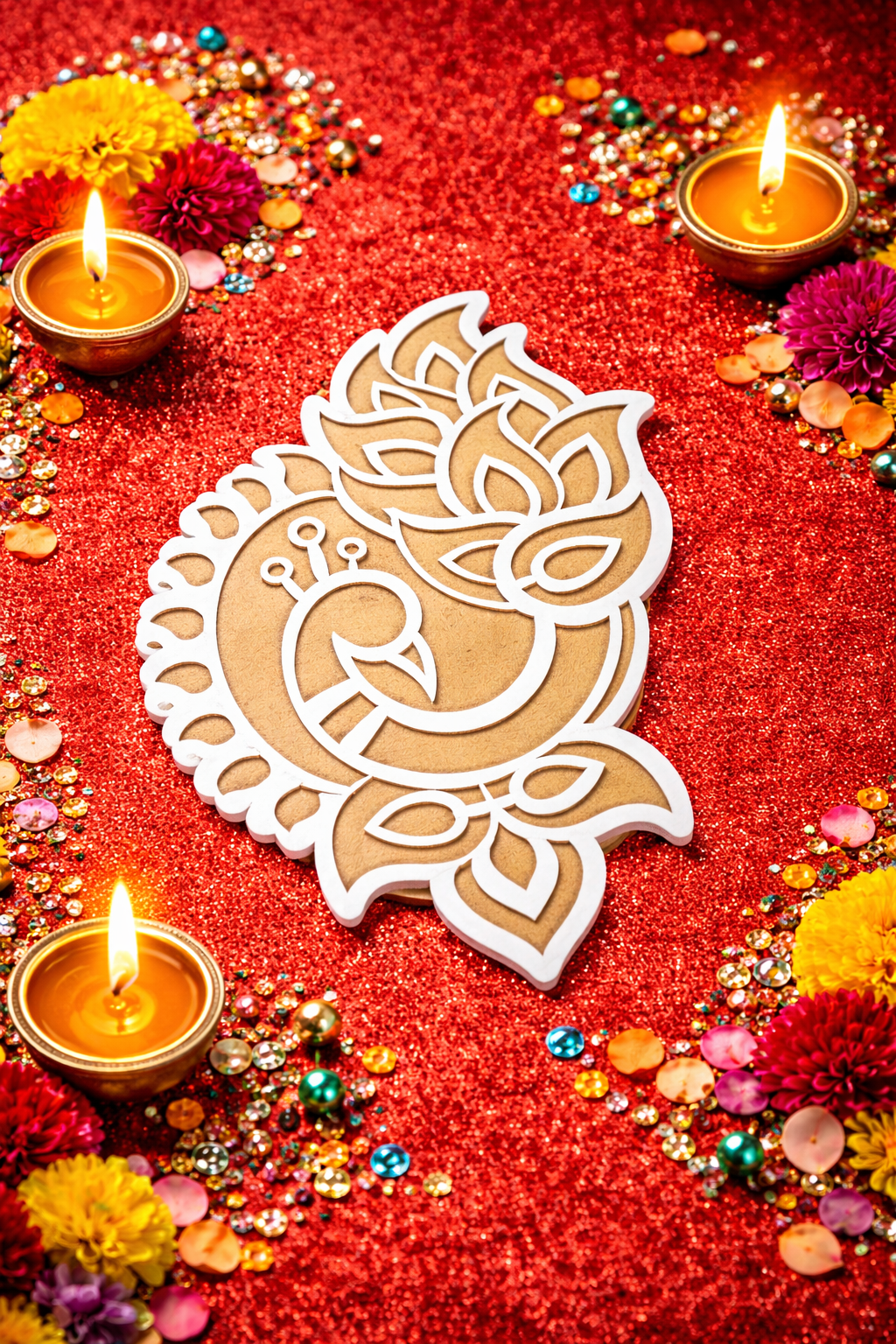 Peacock Paisley Rangoli