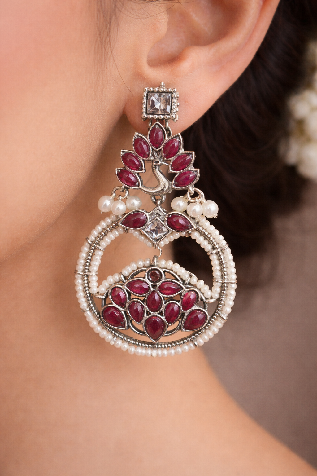 Peacock earring