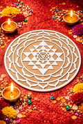 Sri Yantra Wooden Rangoli