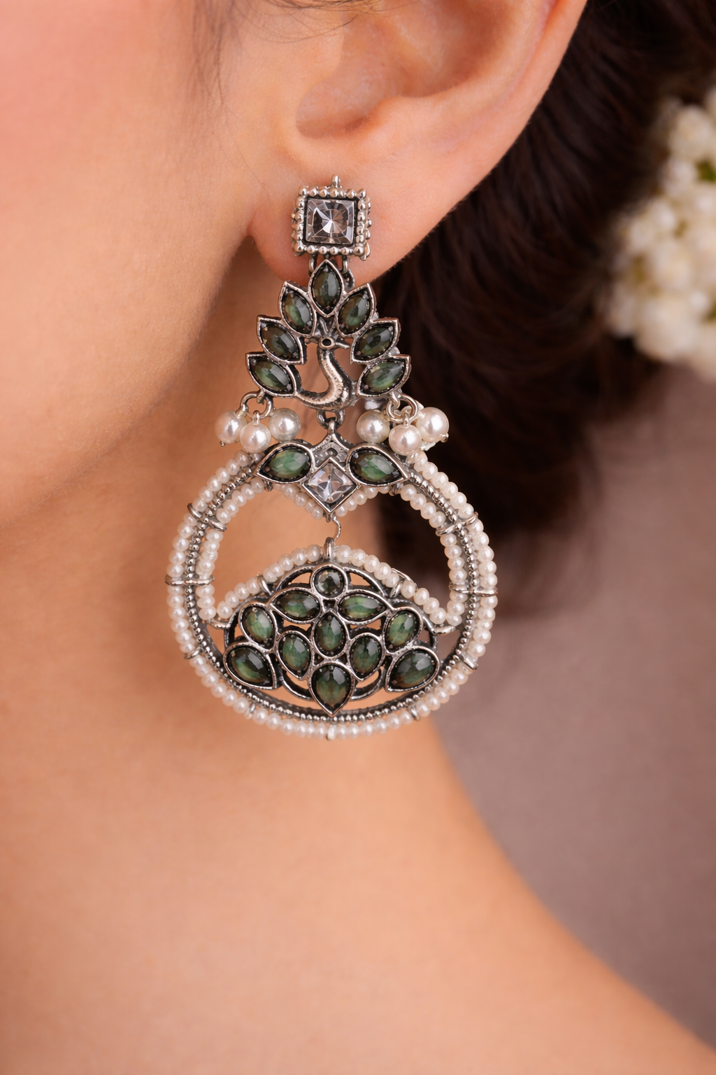 Peacock earring