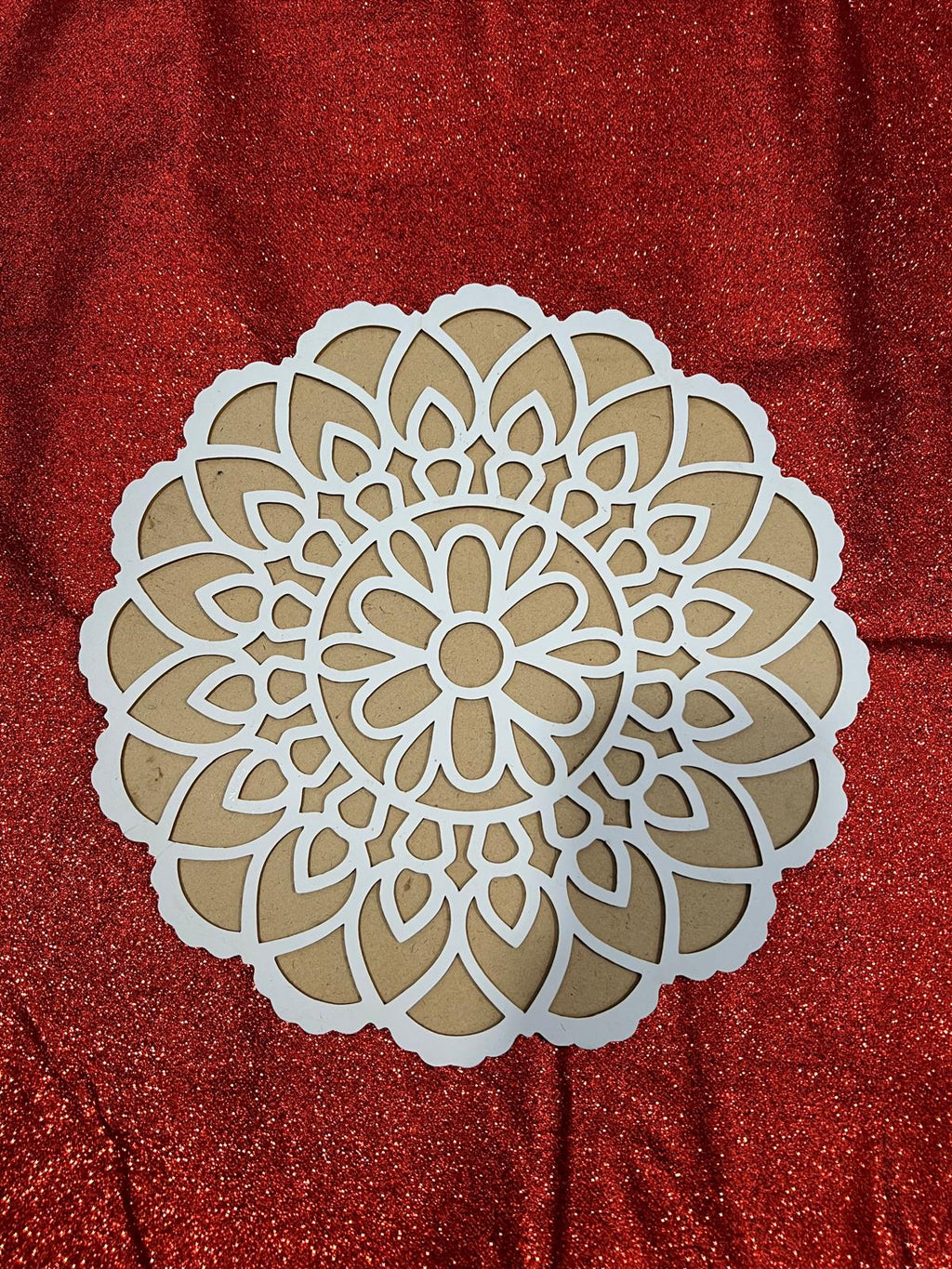 Floral Mandala Wooden Rangoli